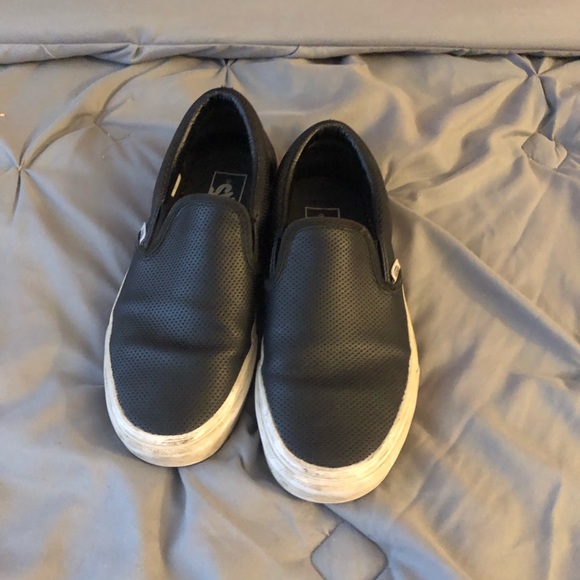 mens black leather vans size 7